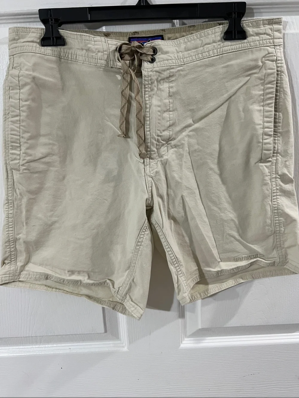Patagonia Men's Light Beige Flat-Front Shorts with Drawstring
